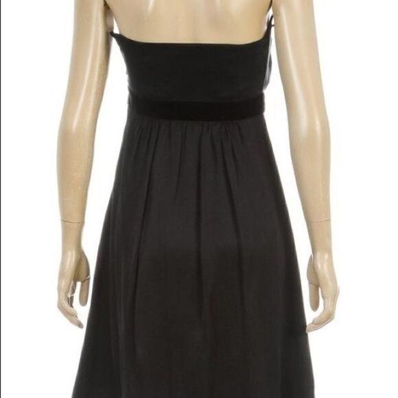 Banana Republic Black Silk Velvet Empire Waist Strapless Dress Size 0 - Picture 6 of 7